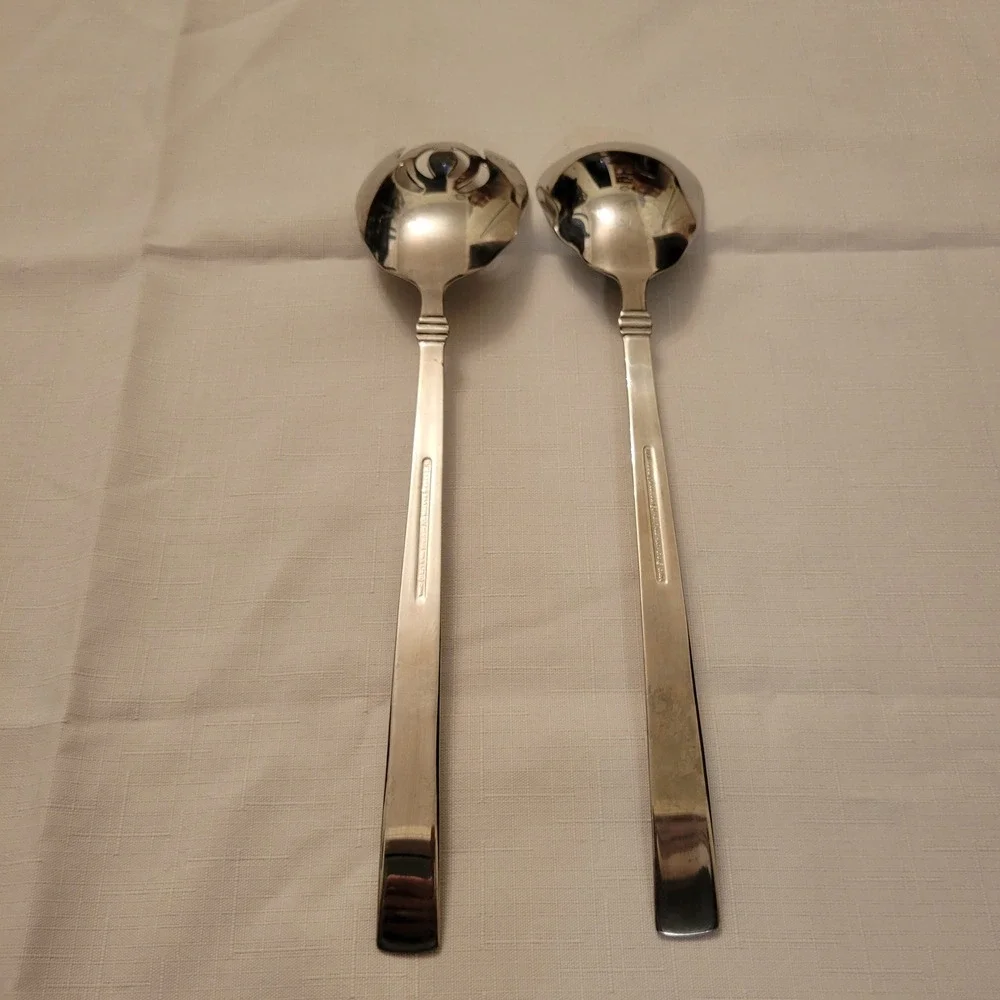 Reed Barton Salad Serving Set 18/10 Stainless Heritage Mint 2 Pc Gift Holiday